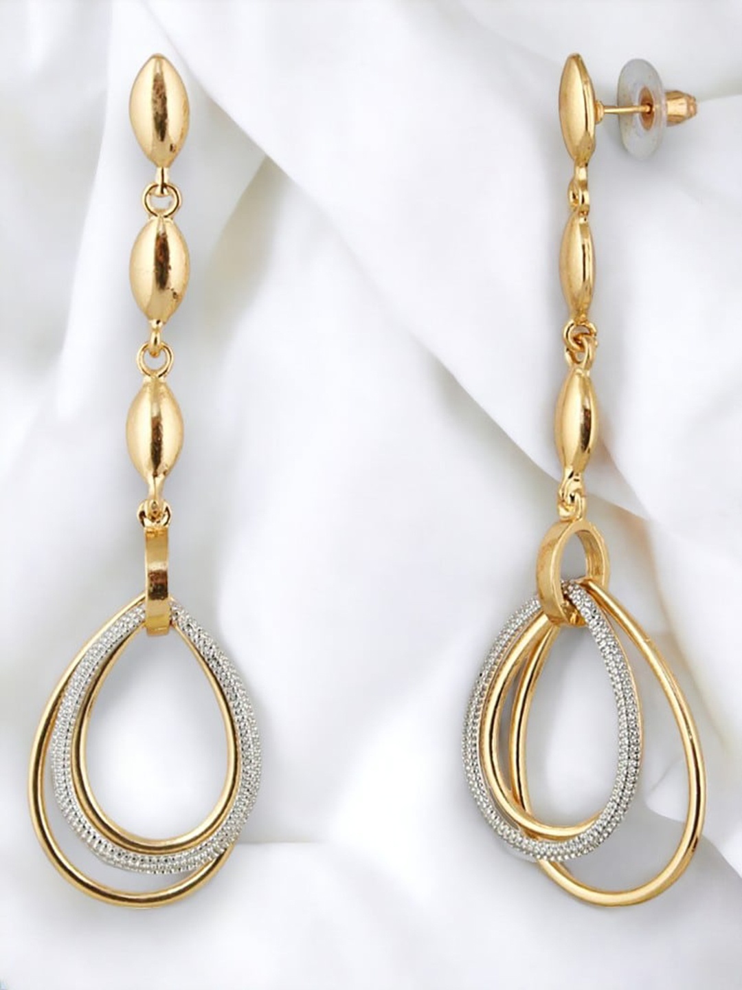 

LUCKY JEWELLERY Gold-Plated Contemporary Drop Earrings