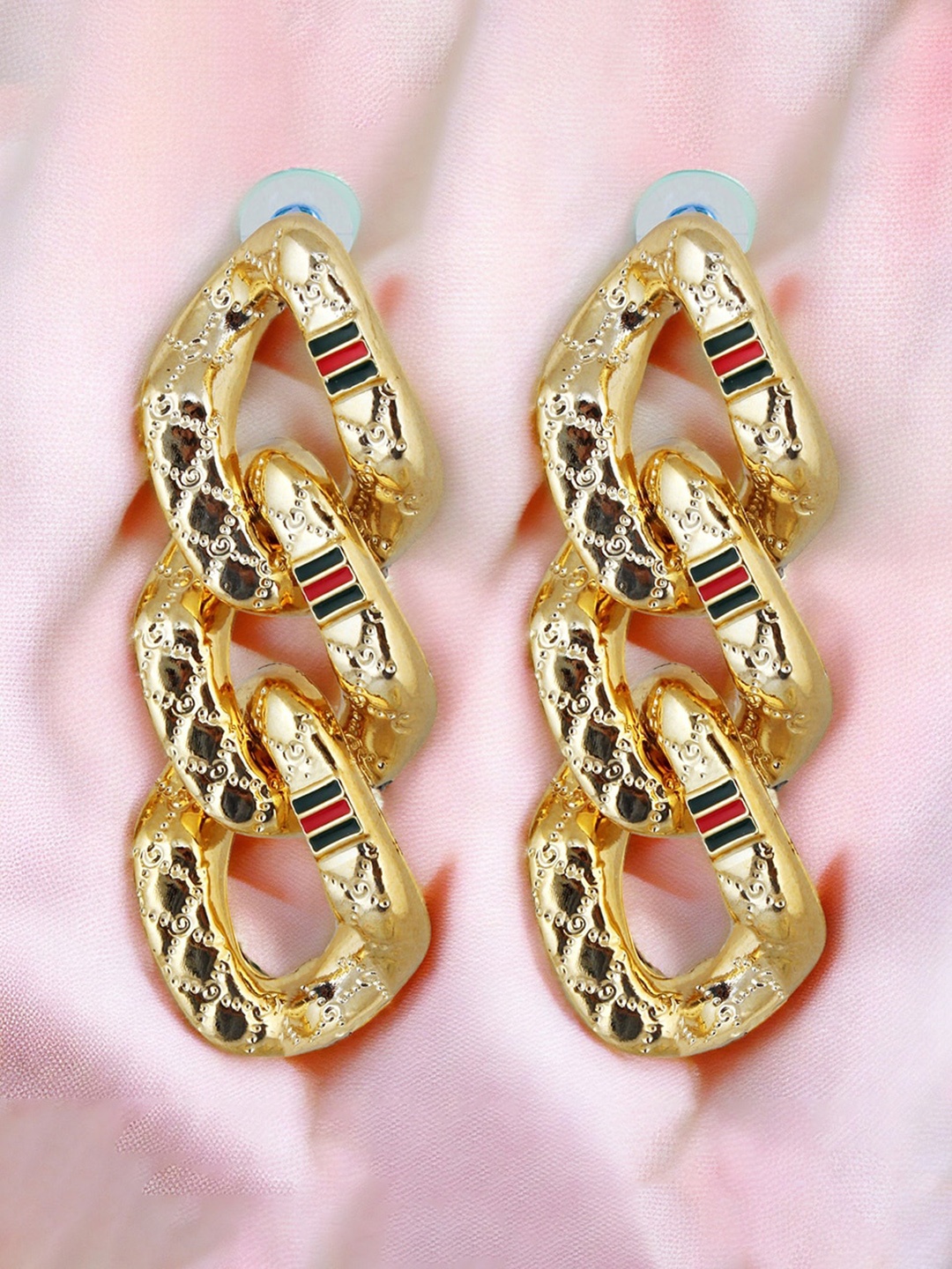 

LUCKY JEWELLERY Gold-Plated Contemporary Drop Earrings