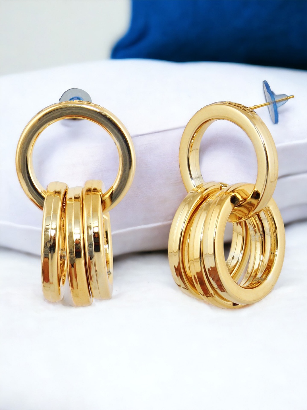 

LUCKY JEWELLERY Gold Plated Contemporary Drop Earrings