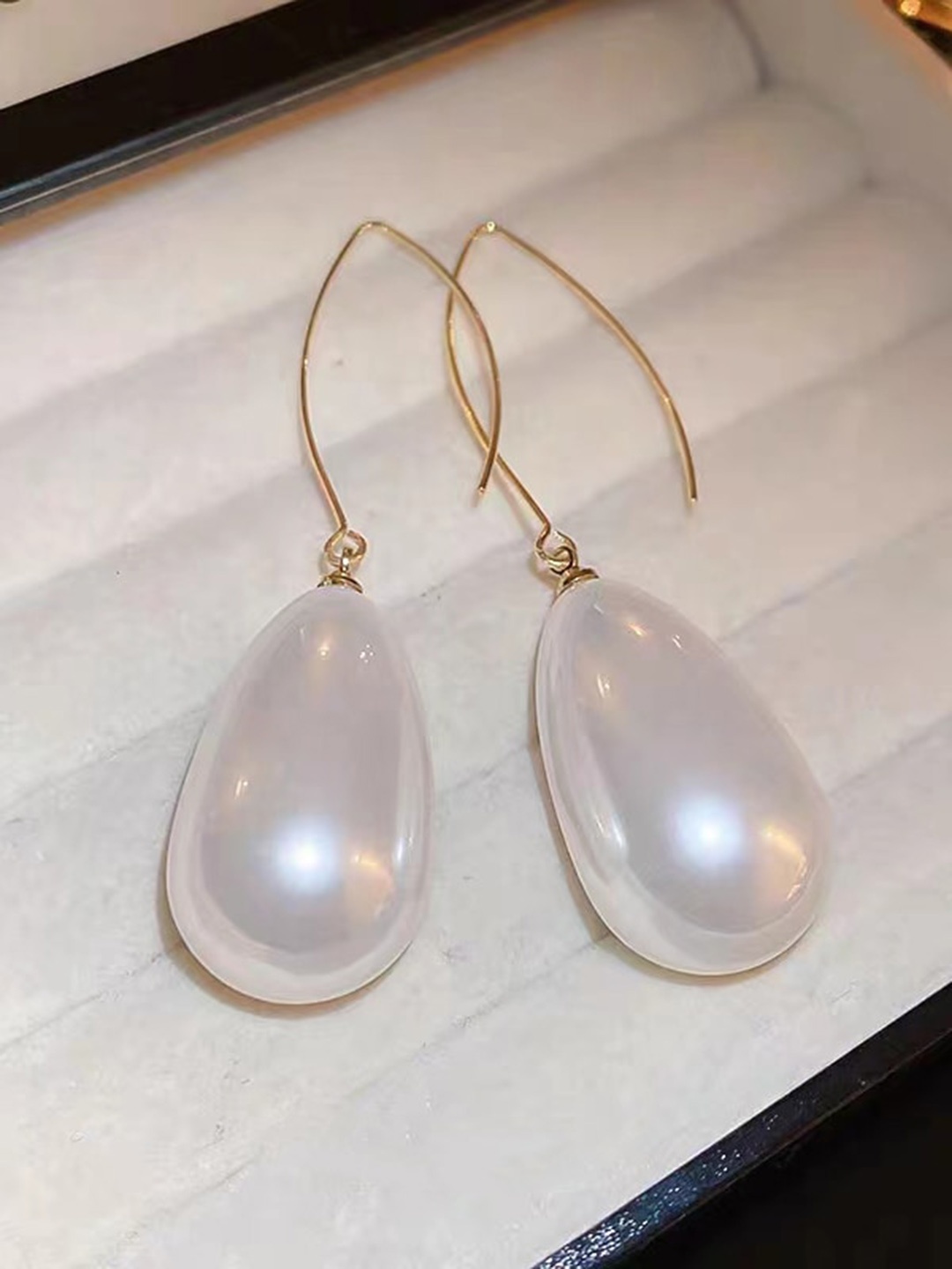 

LUCKY JEWELLERY Gold Plated Beaded Contemporary Drop Earrings