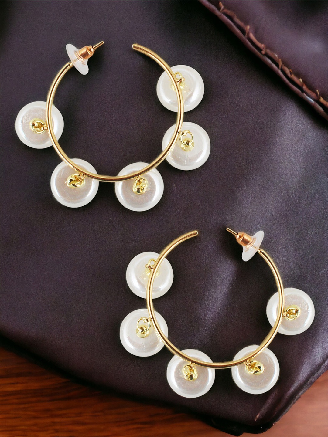 

LUCKY JEWELLERY Gold-Plated Contemporary Hoop Earrings