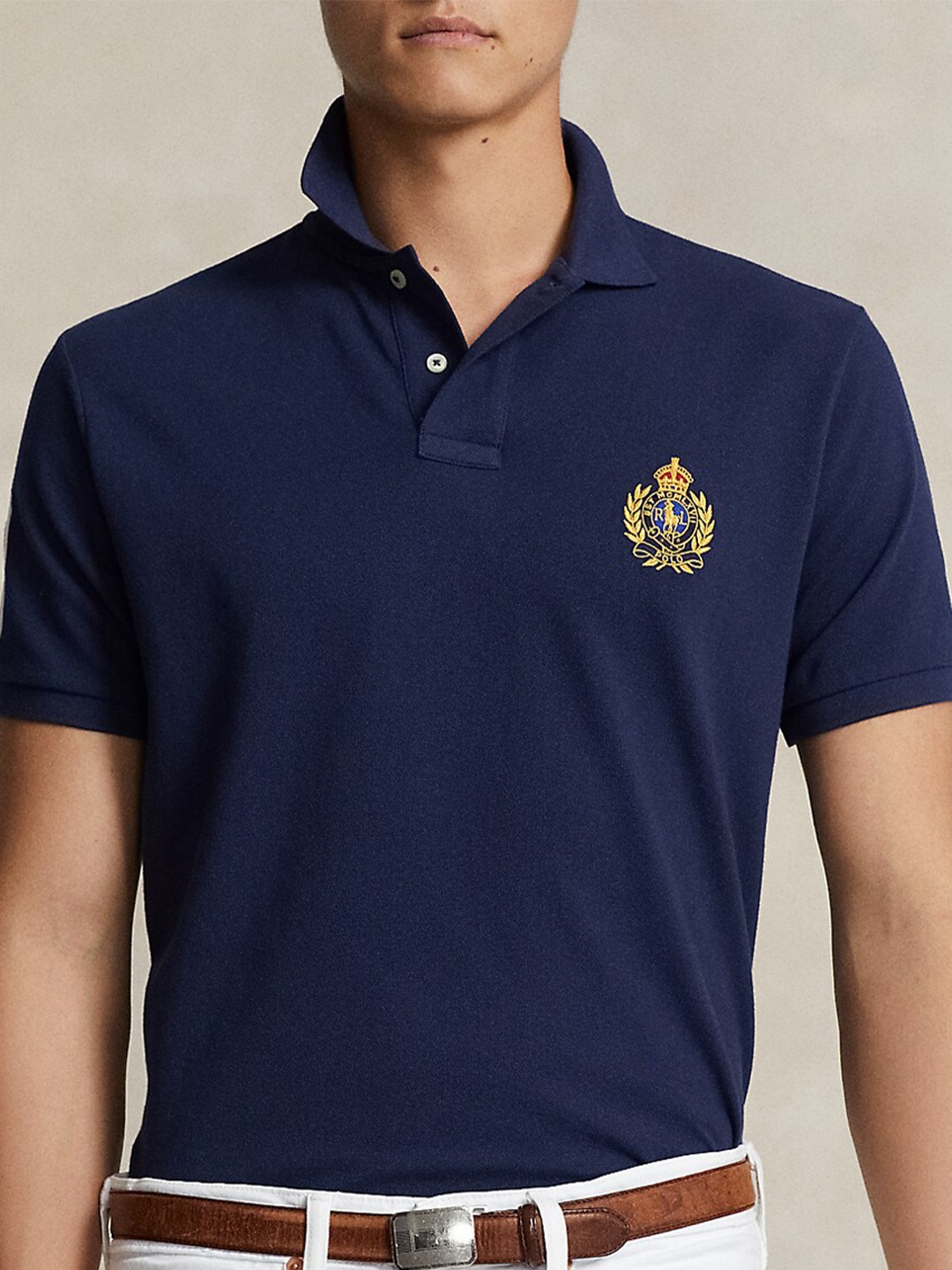 

Polo Ralph Lauren Polo Collar Short Sleeves Cotton Tshirts, Navy blue