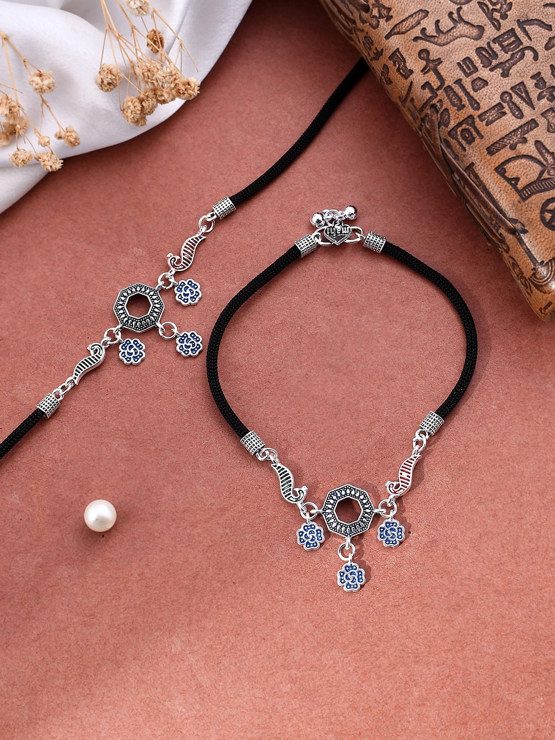 

Silvermerc Designs Set Of 2 Silver-Plated Anklets