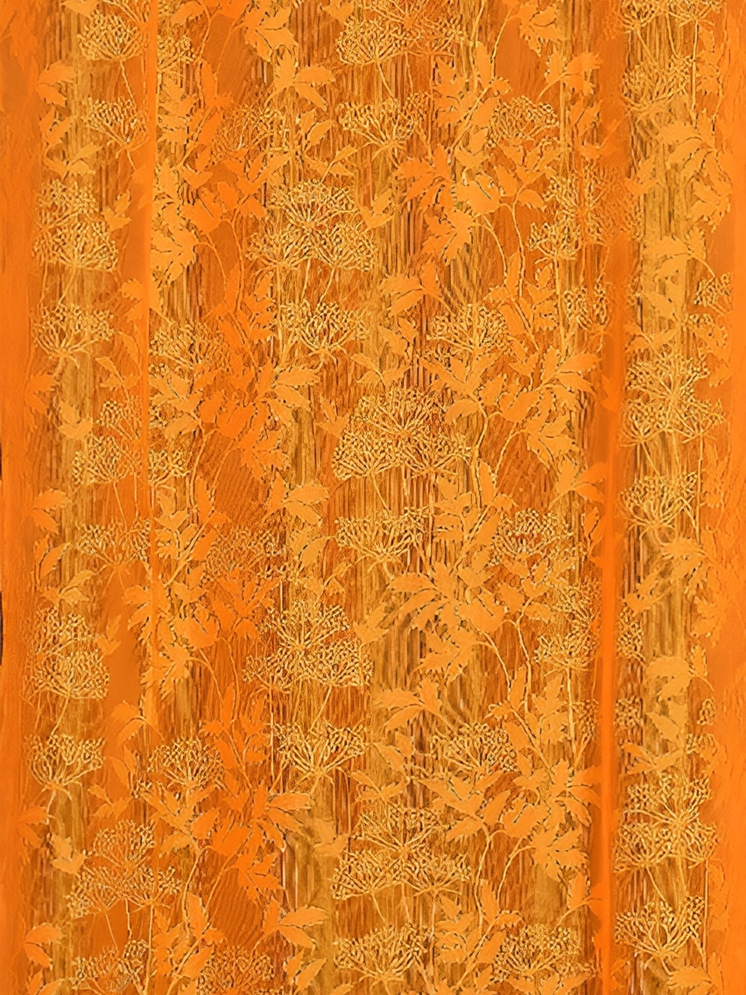

Galaxy Home Decor Orange Set of 2 Floral Room Darkening Window Curtain