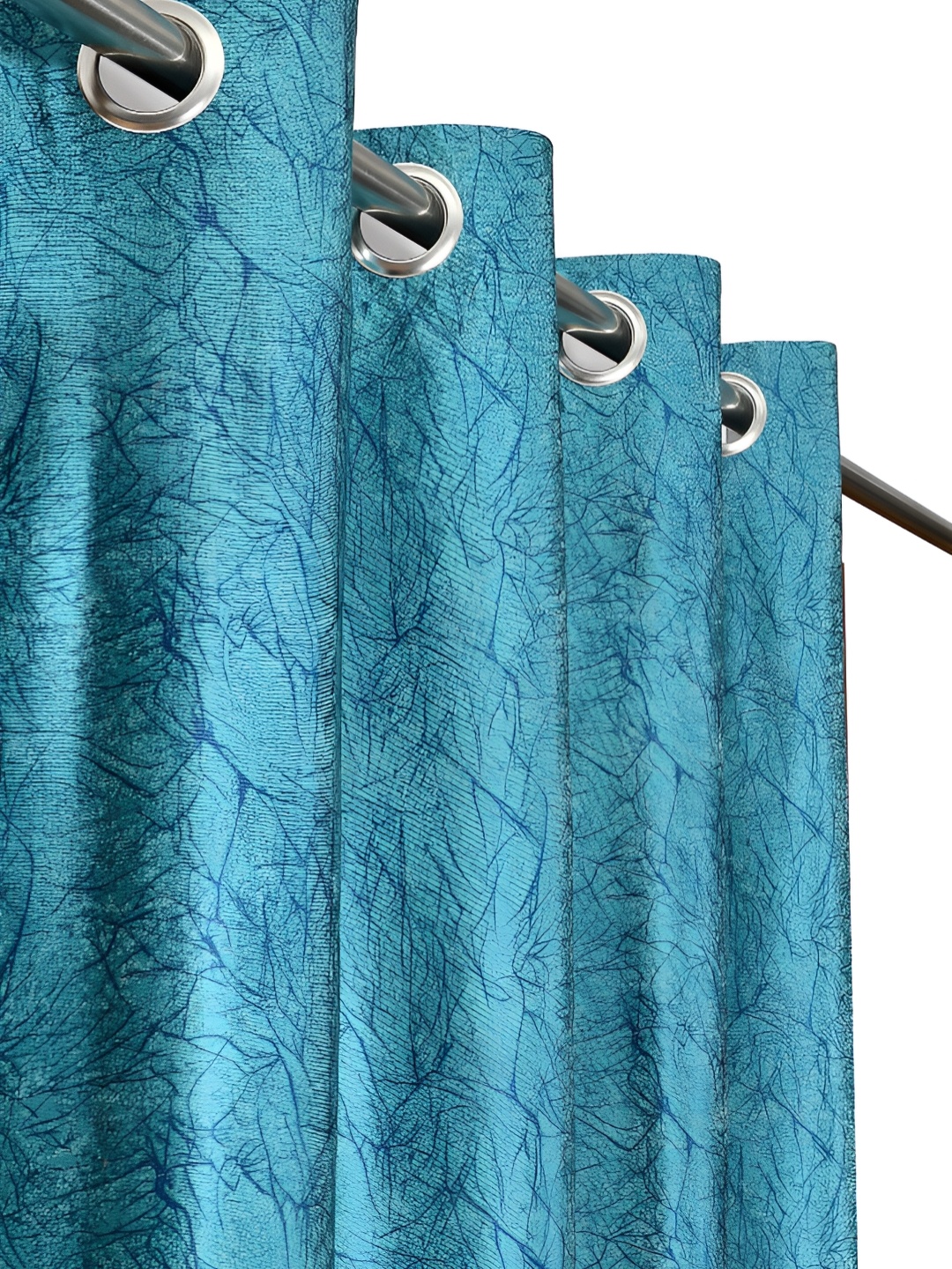 

Galaxy Home Decor Turquoise Blue Set of 3 Floral Room Darkening Door Curtain