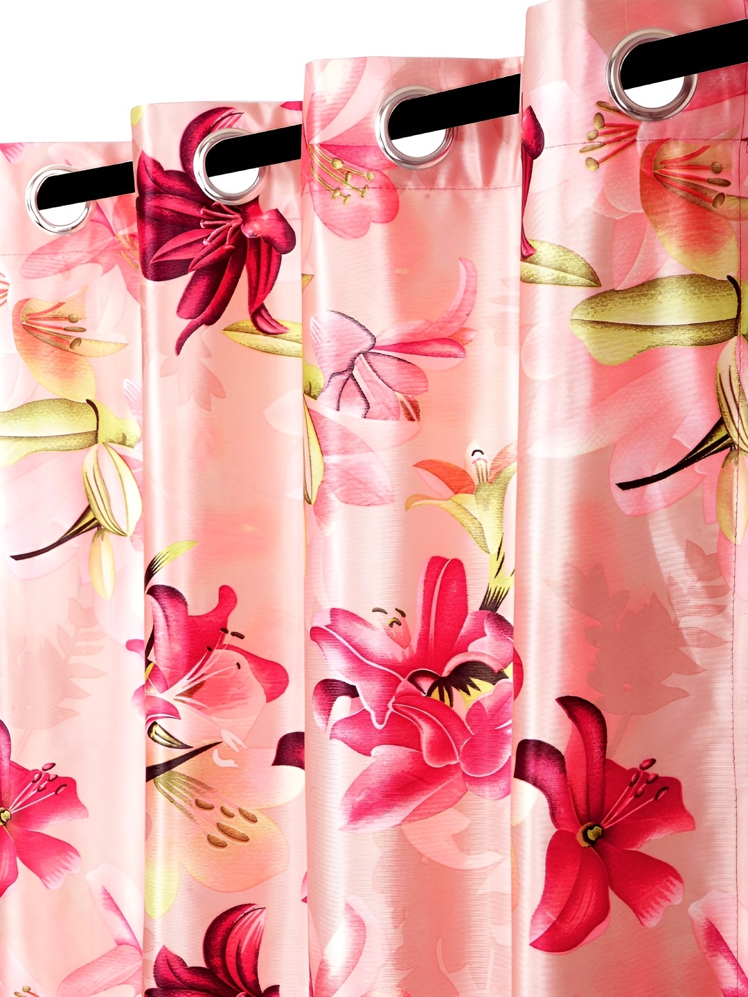

Galaxy Home Decor Maroon Set of 4 Floral Room Darkening Door Curtain