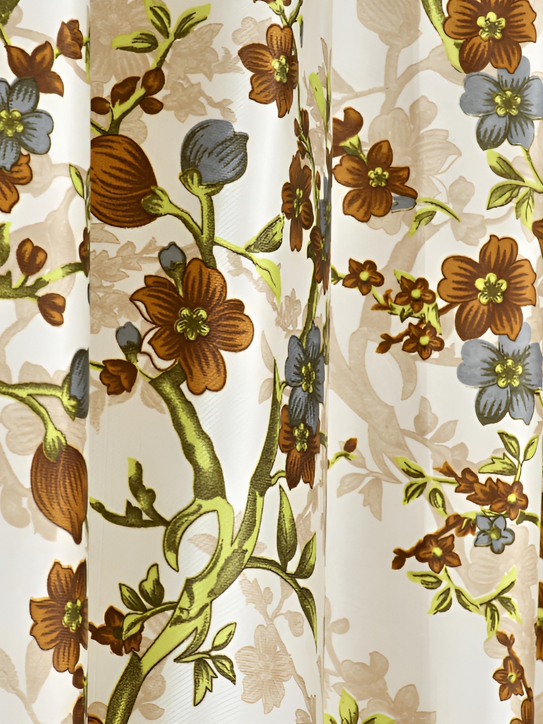 

Galaxy Home Decor Brown Floral Room Darkening Long Door Curtain