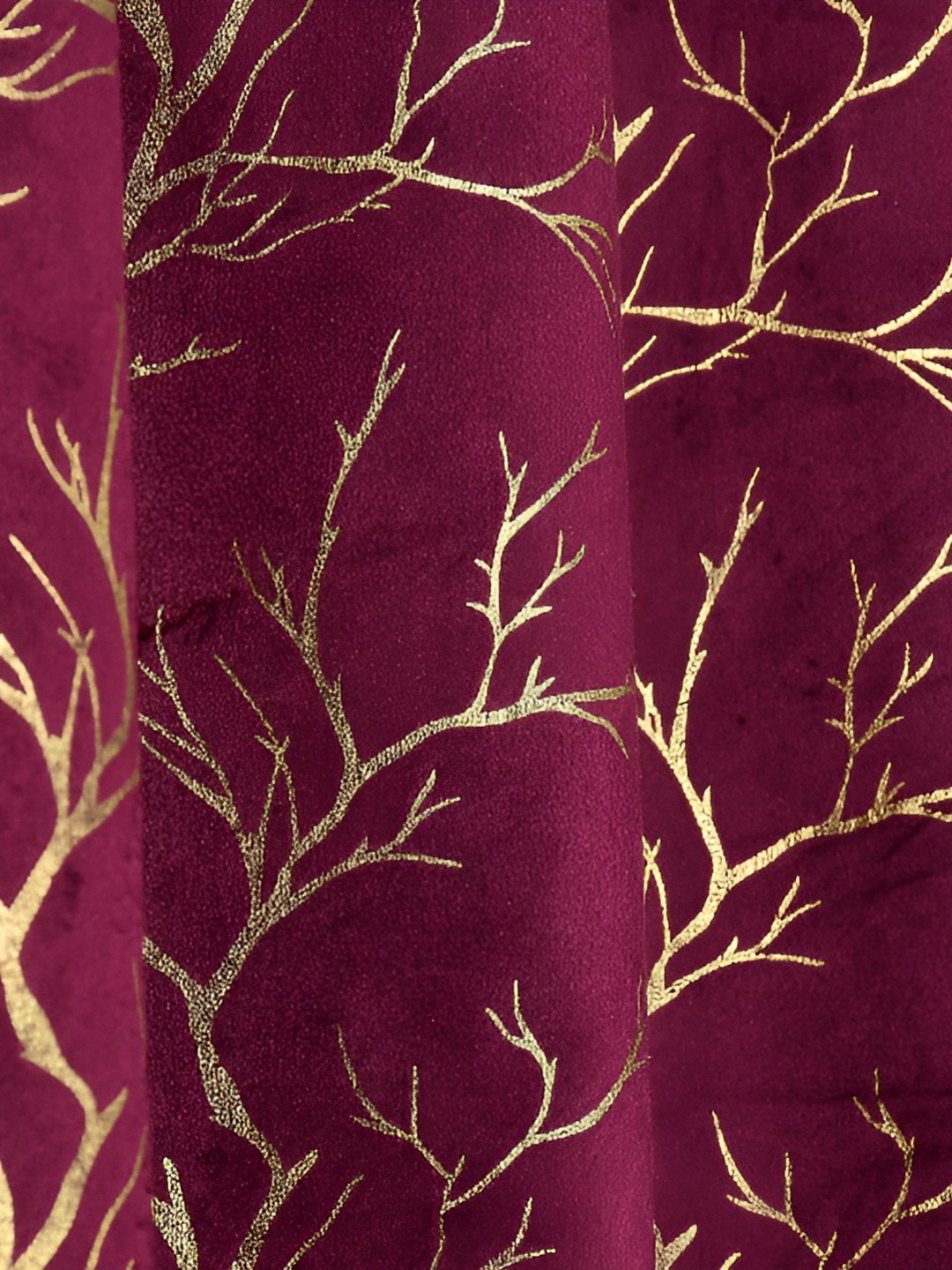 

Galaxy Home Decor Burgundy Floral Room Darkening Long Door Curtain