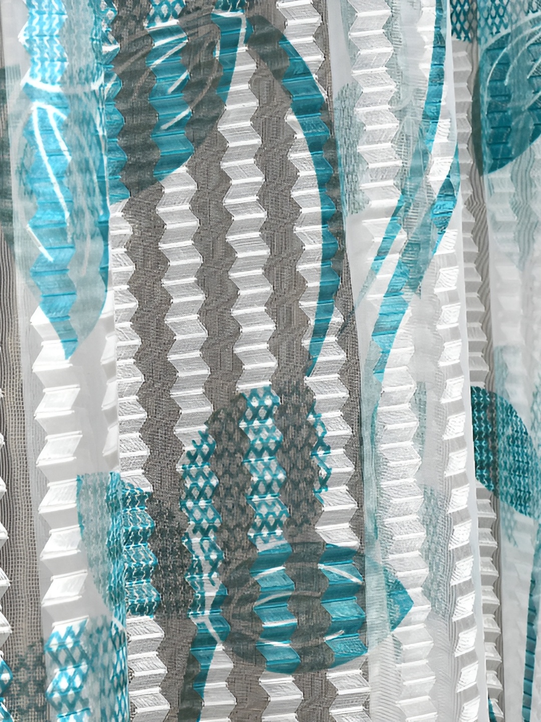 

Galaxy Home Decor Turquoise Blue Set of 2 Floral Room Darkening Long Door Curtain