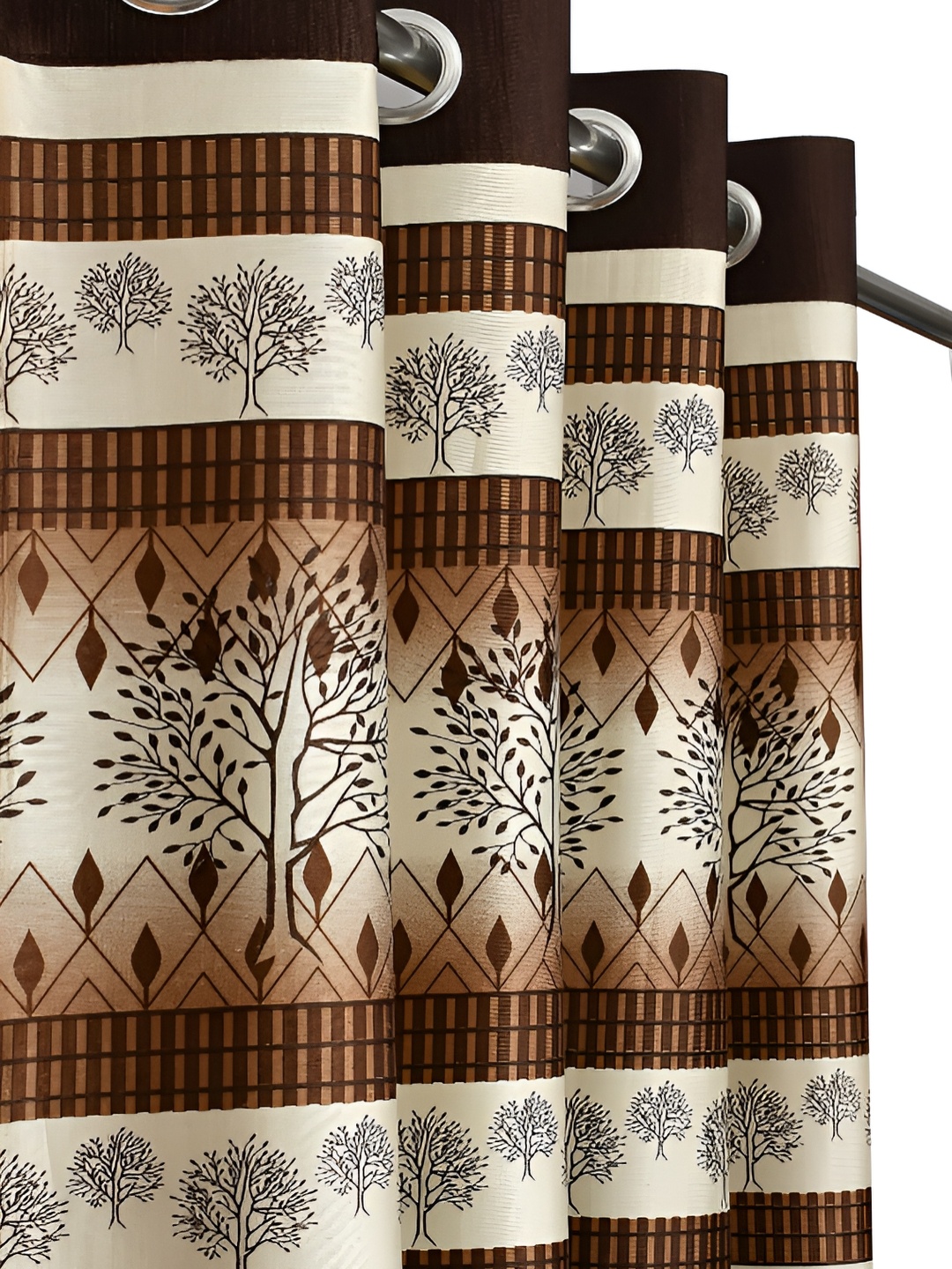 

Galaxy Home Decor Brown Set of 2 Floral Room Darkening Window Curtain