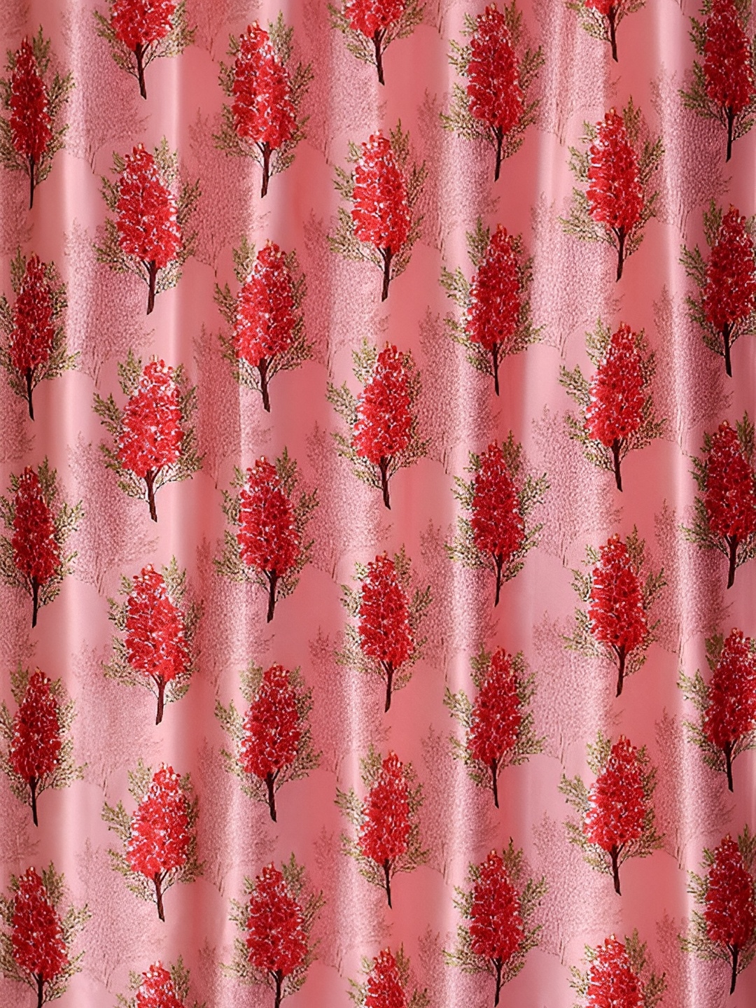 

Galaxy Home Decor Maroon Floral Room Darkening Window Curtain