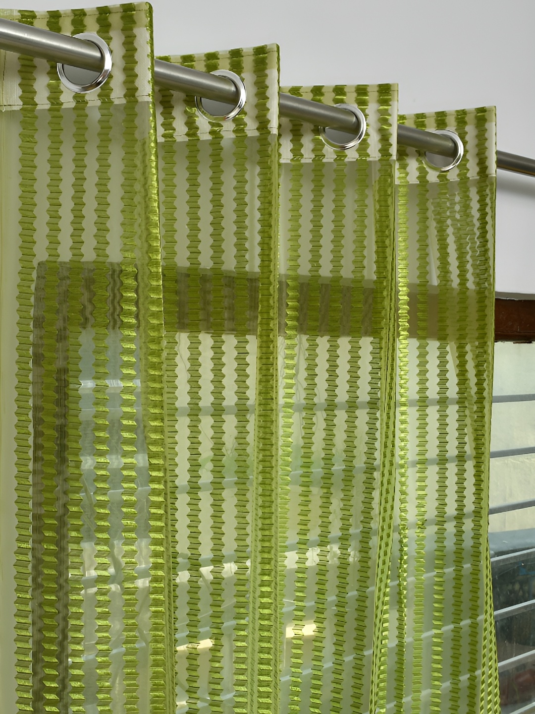

Galaxy Home Decor Green Set of 4 Floral Room Darkening Window Curtain