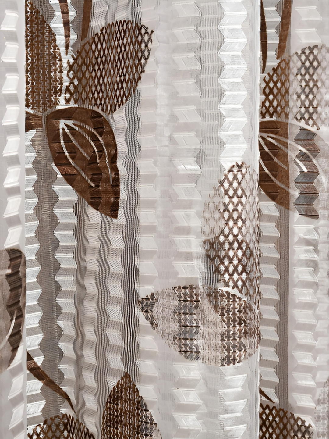 

Galaxy Home Decor Brown Set of 3 Floral Room Darkening Long Door Curtain