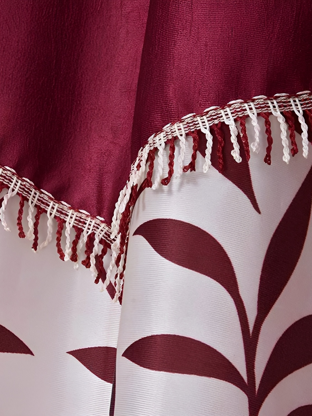 

Galaxy Home Decor Maroon Floral Room Darkening Window Curtain