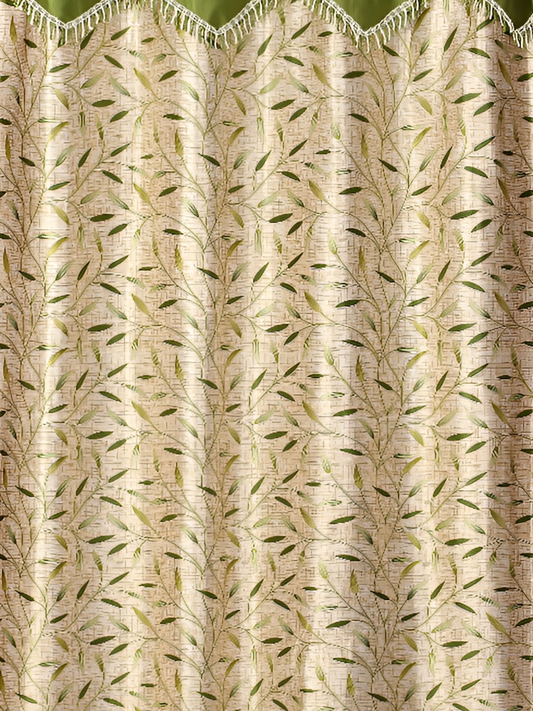 

Galaxy Home Decor Green Set of 2 Floral Room Darkening Long Door Curtain
