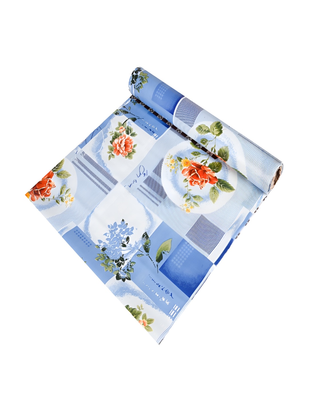 

Kuber Industries Blue & Orange Floral Printed Shelf Liner