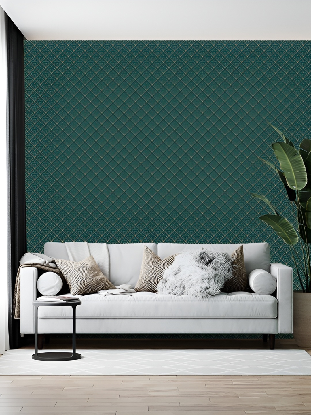 

British Terminal Green Abstract Printed Self-Adhesive Wallpaper