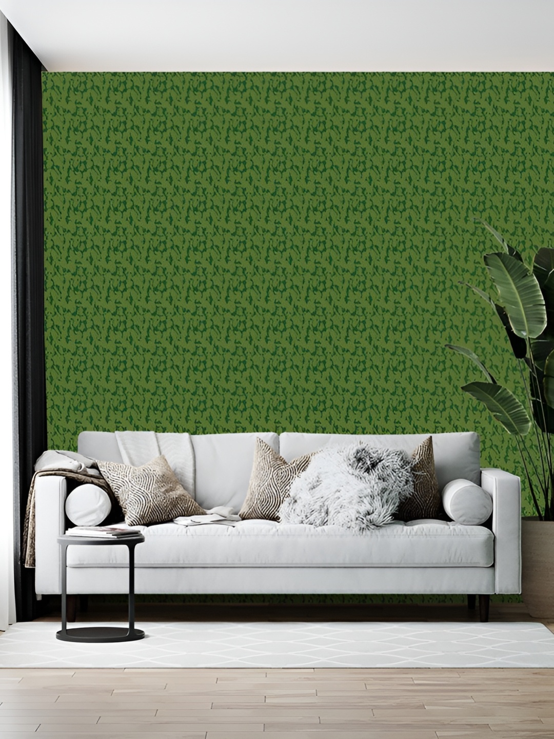 

British Terminal Green Abstract Printed Self-Adhesive Wallpaper