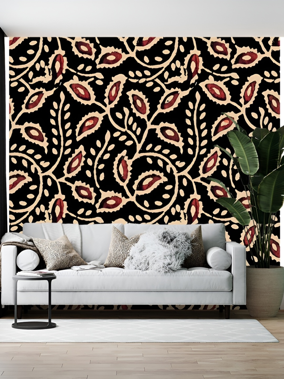 

British Terminal Black & Beige Abstract Printed Self-Adhesive Wallpaper