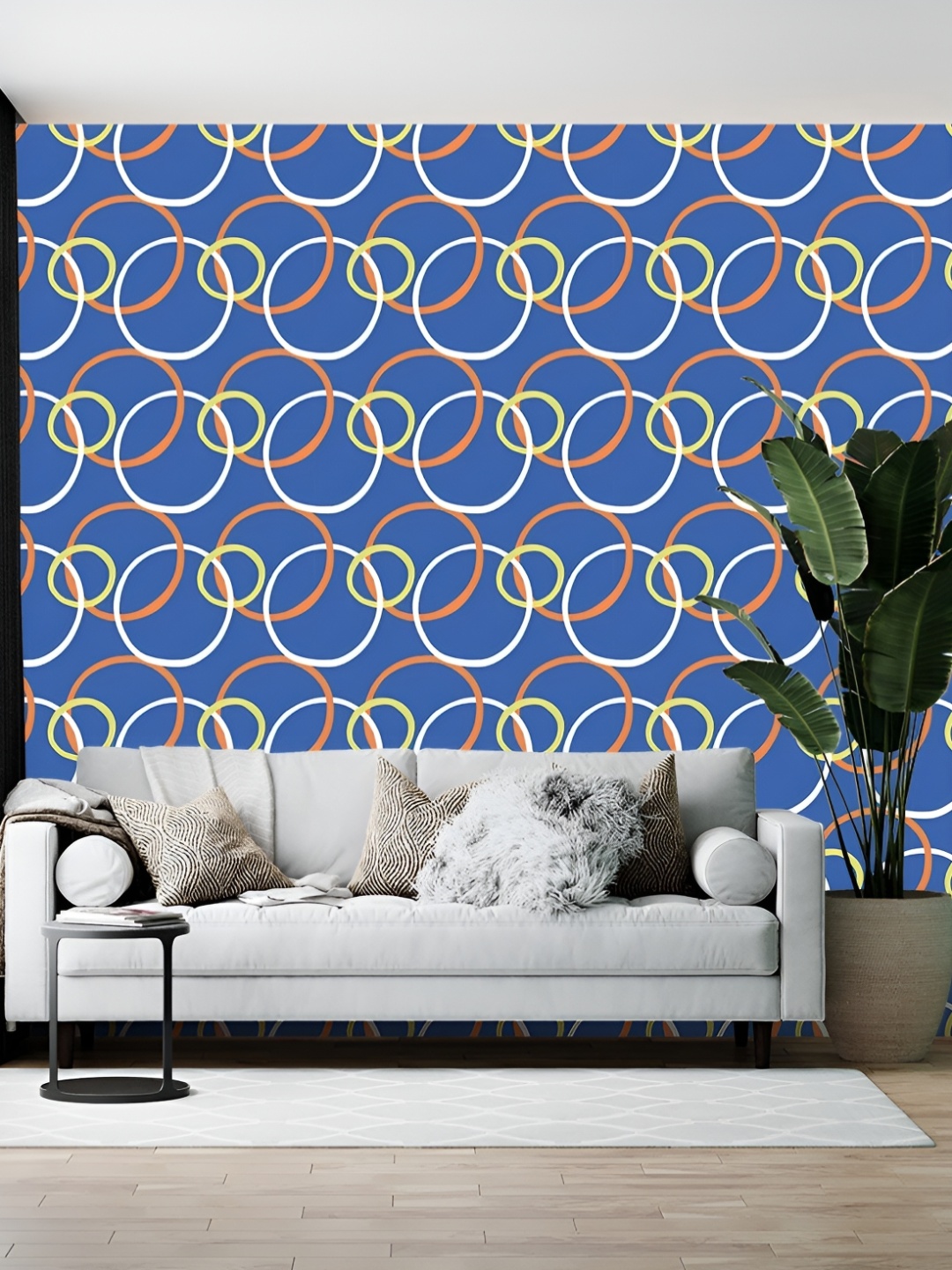 

British Terminal Blue Abstract Printed Self-Adhesive Wallpaper