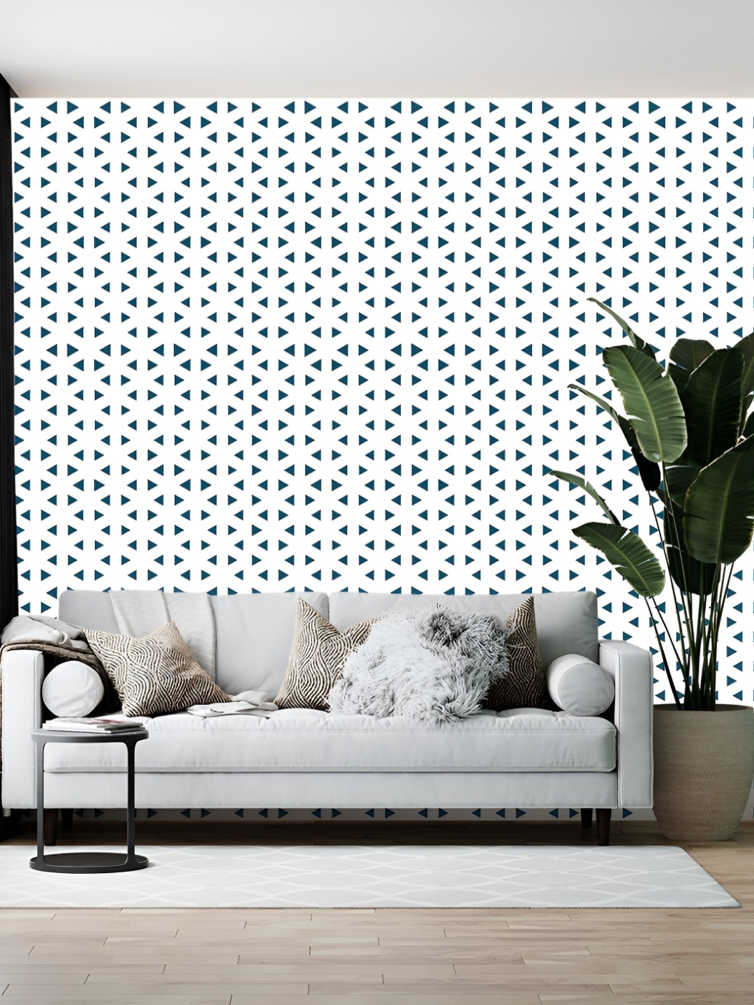 

British Terminal White & Blue Abstract Printed Self-Adhesive Wallpaper