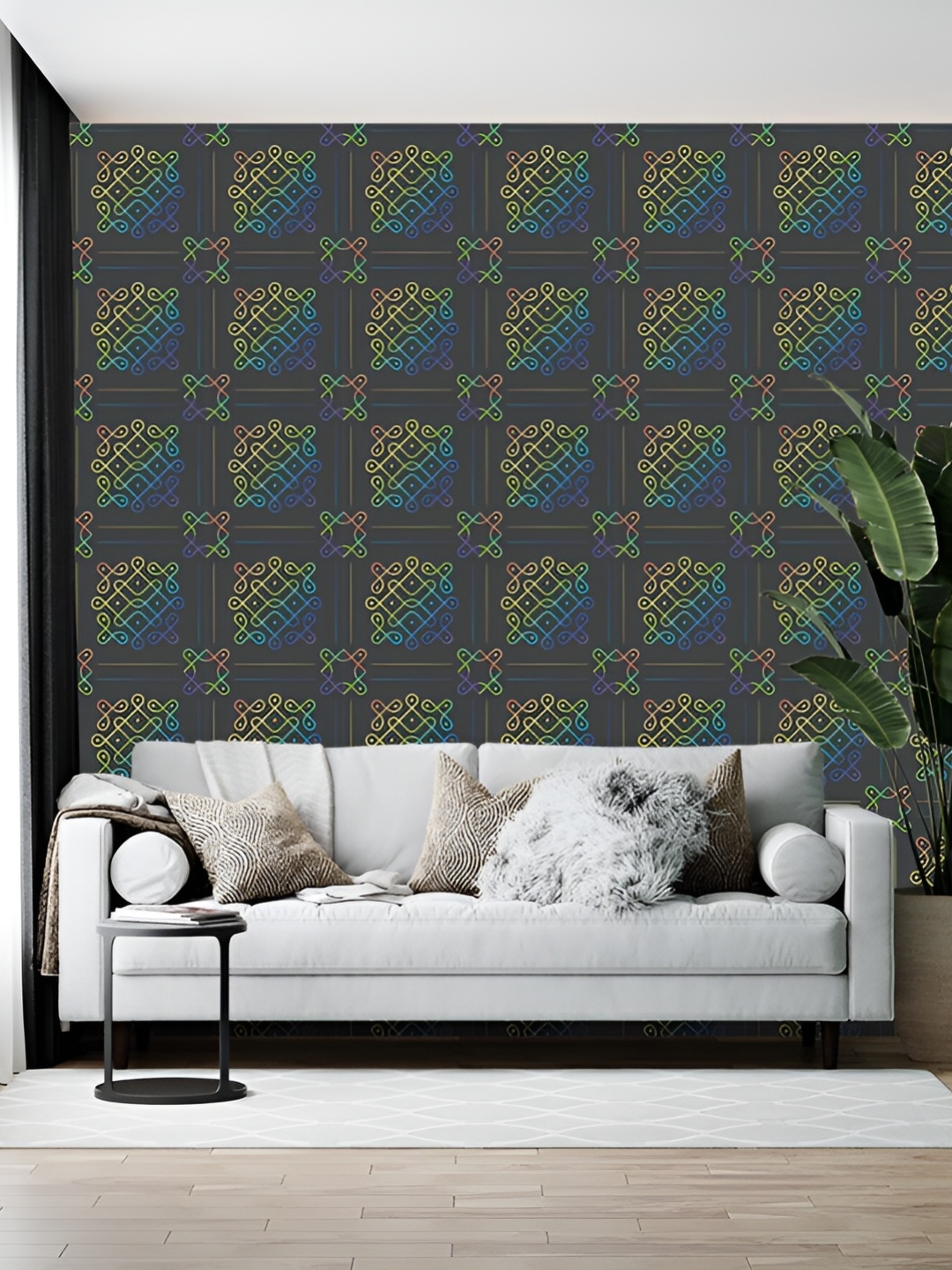 

British Terminal Grey & Blue Abstract Printed Self-Adhesive Wallpaper
