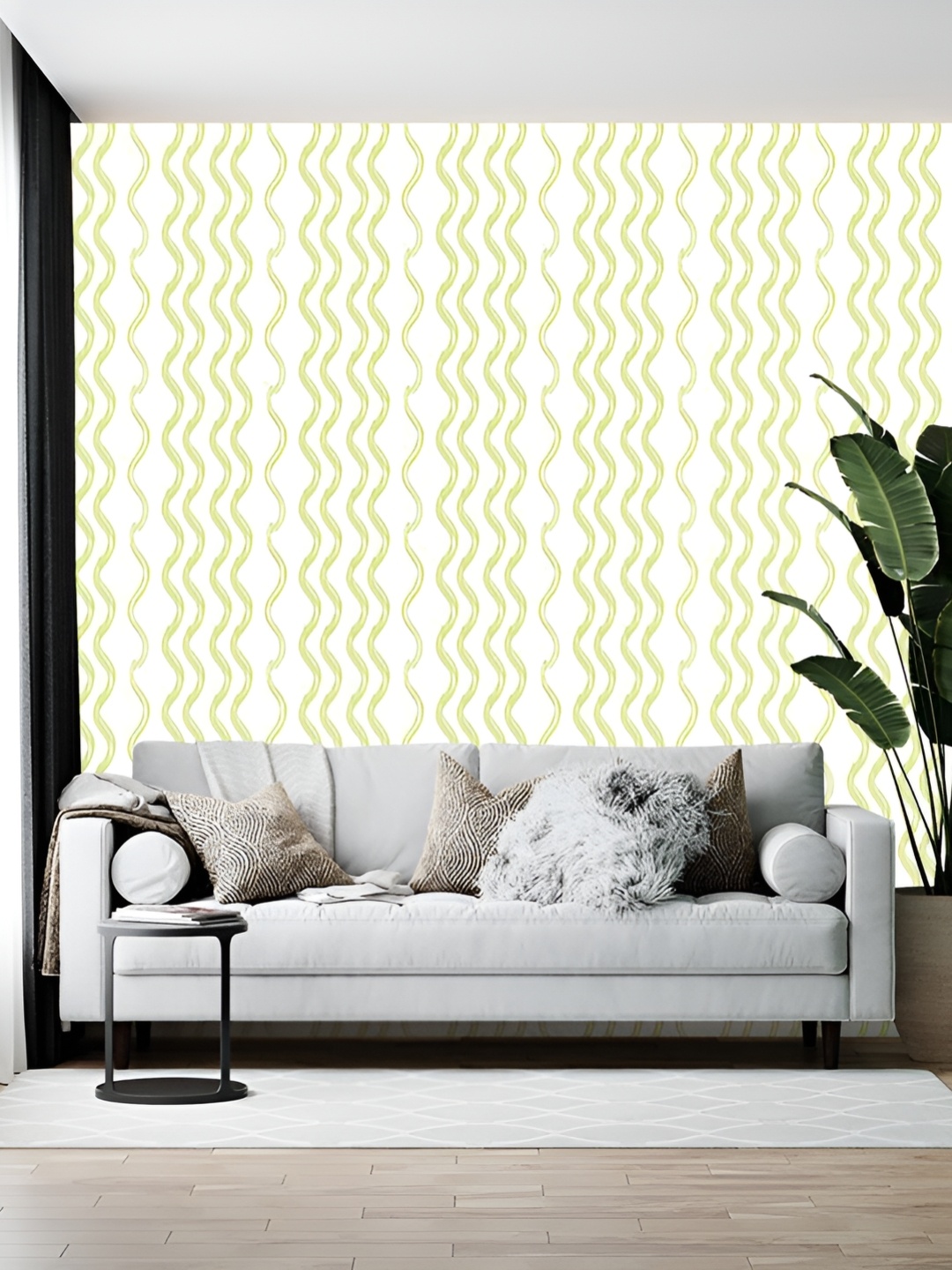 

British Terminal White & Green Abstract Self-Adhesive Water-Resistant Wallpaper