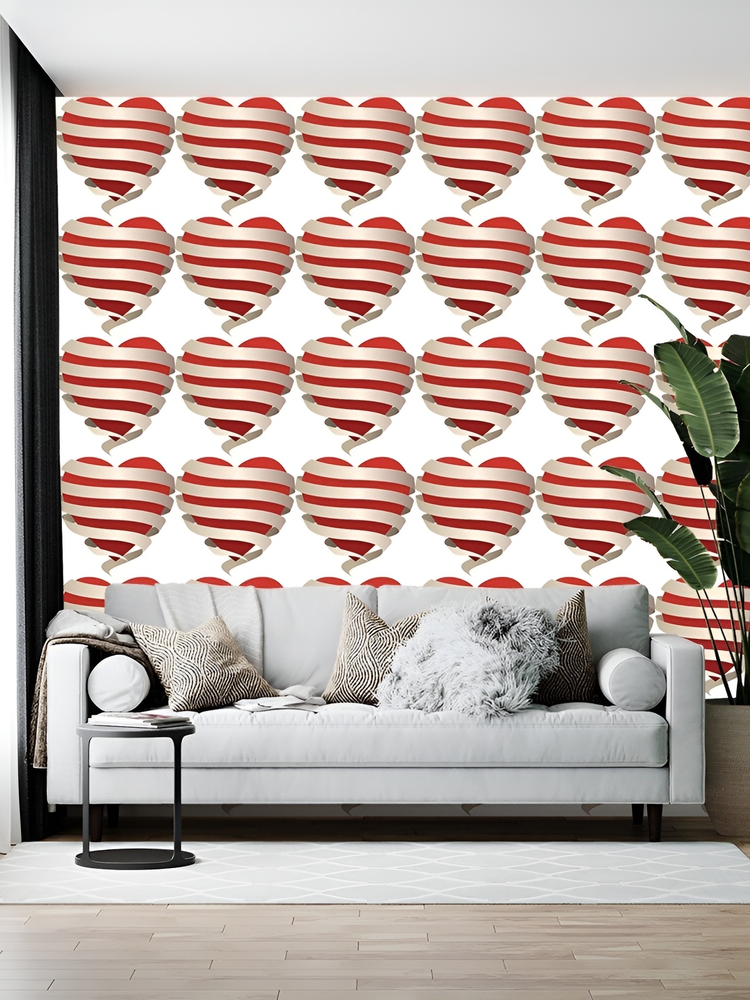 

British Terminal White & Red Printed Self-Adhesive Wallpaper