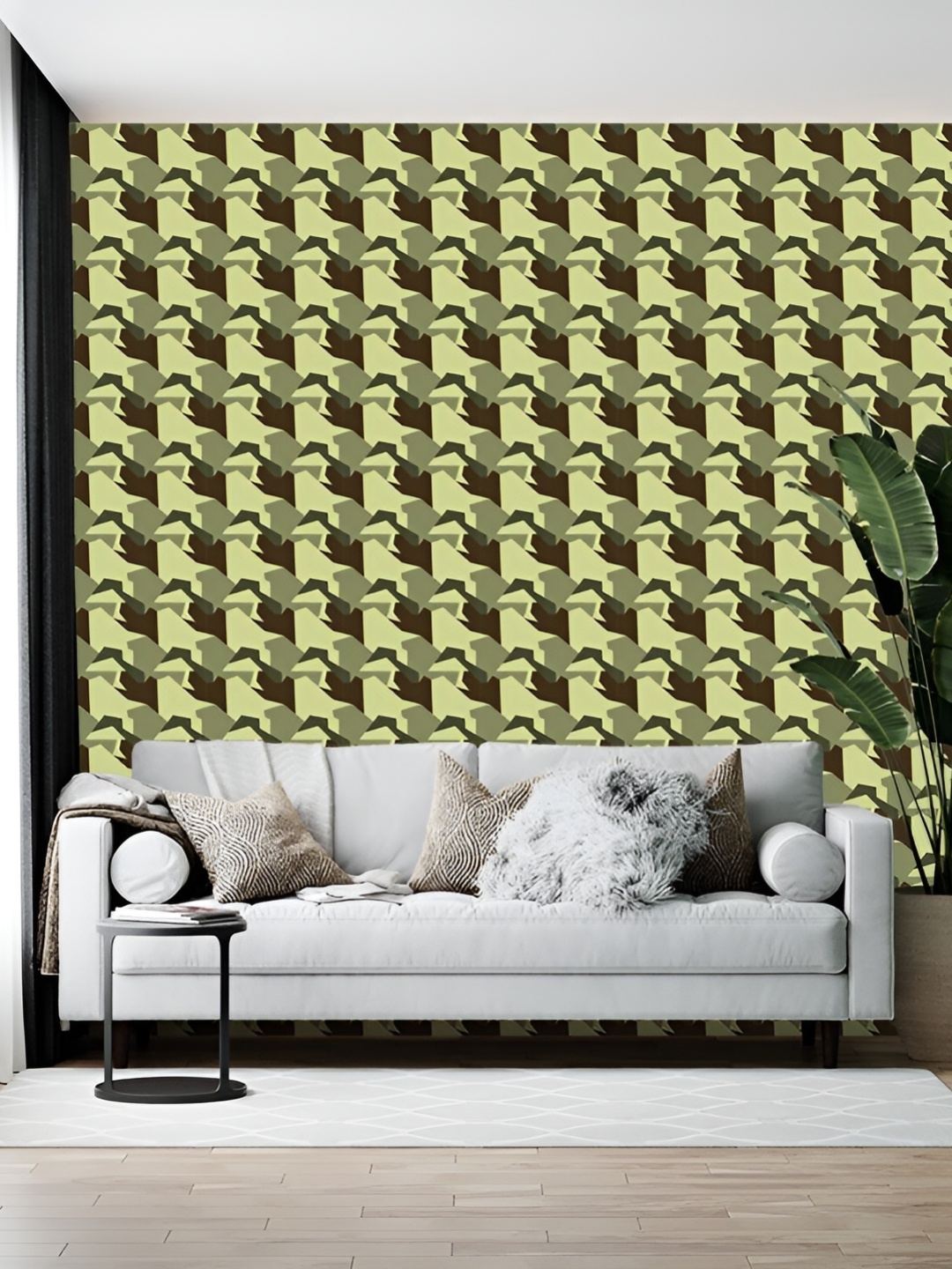 

British Terminal Green & Brown Printed Self-Adhesive Wallpaper