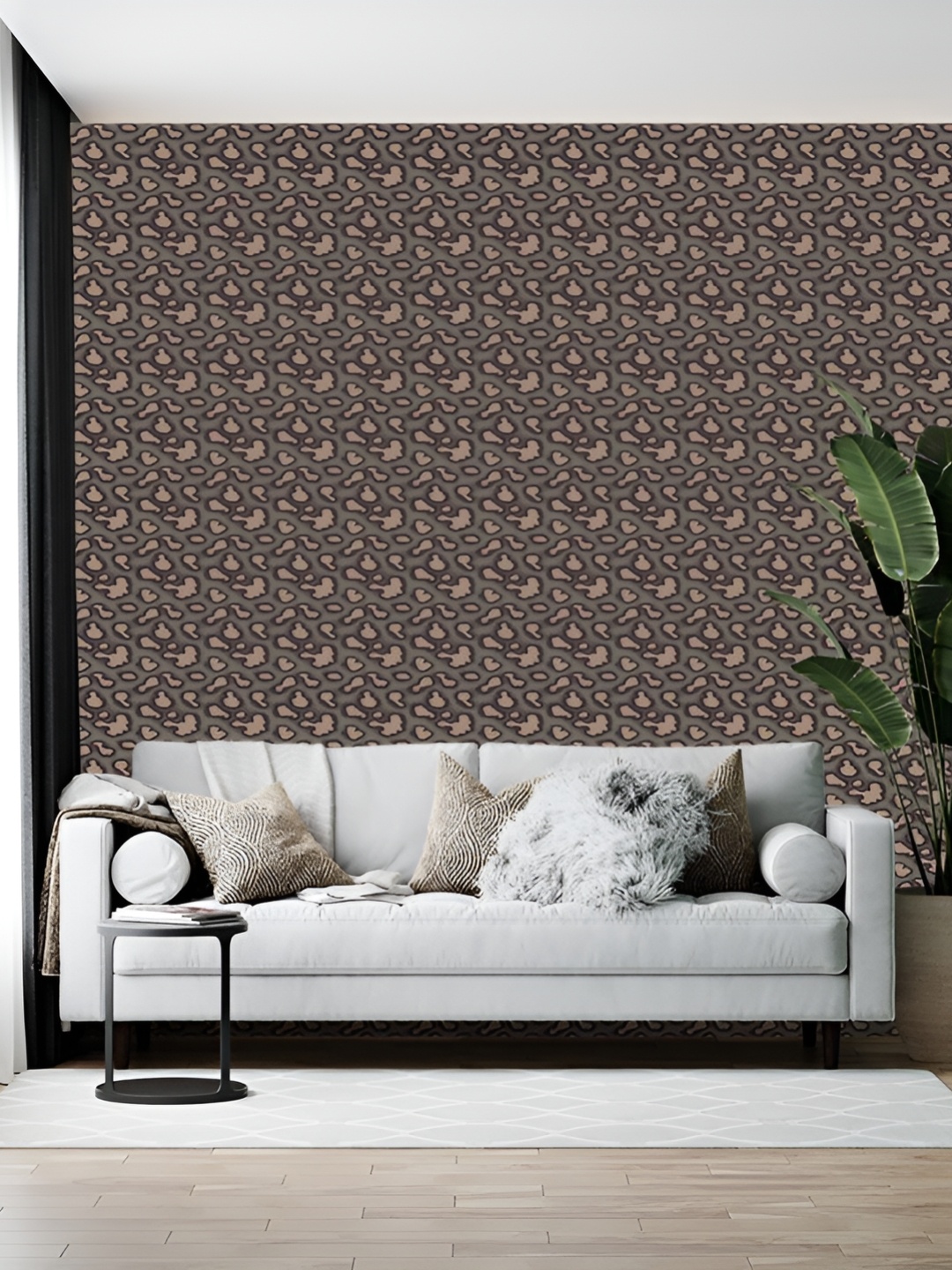 

British Terminal Brown Abstract Printed Self-Adhesive Wallpaper