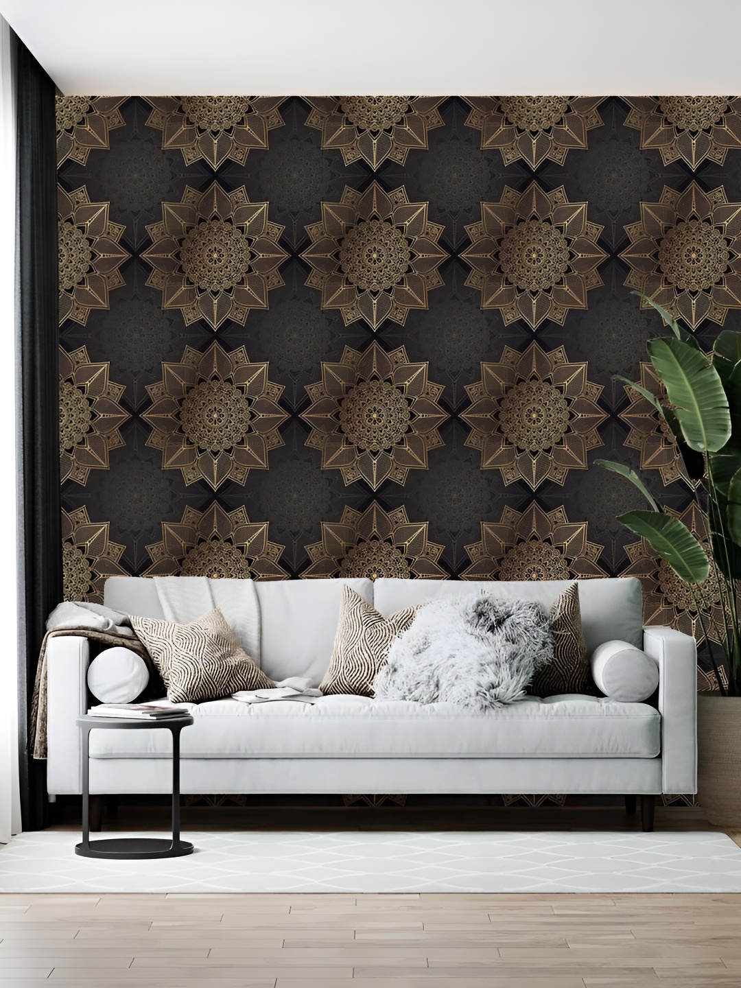 

British Terminal Black & Brown Abstract Printed Wallpaper