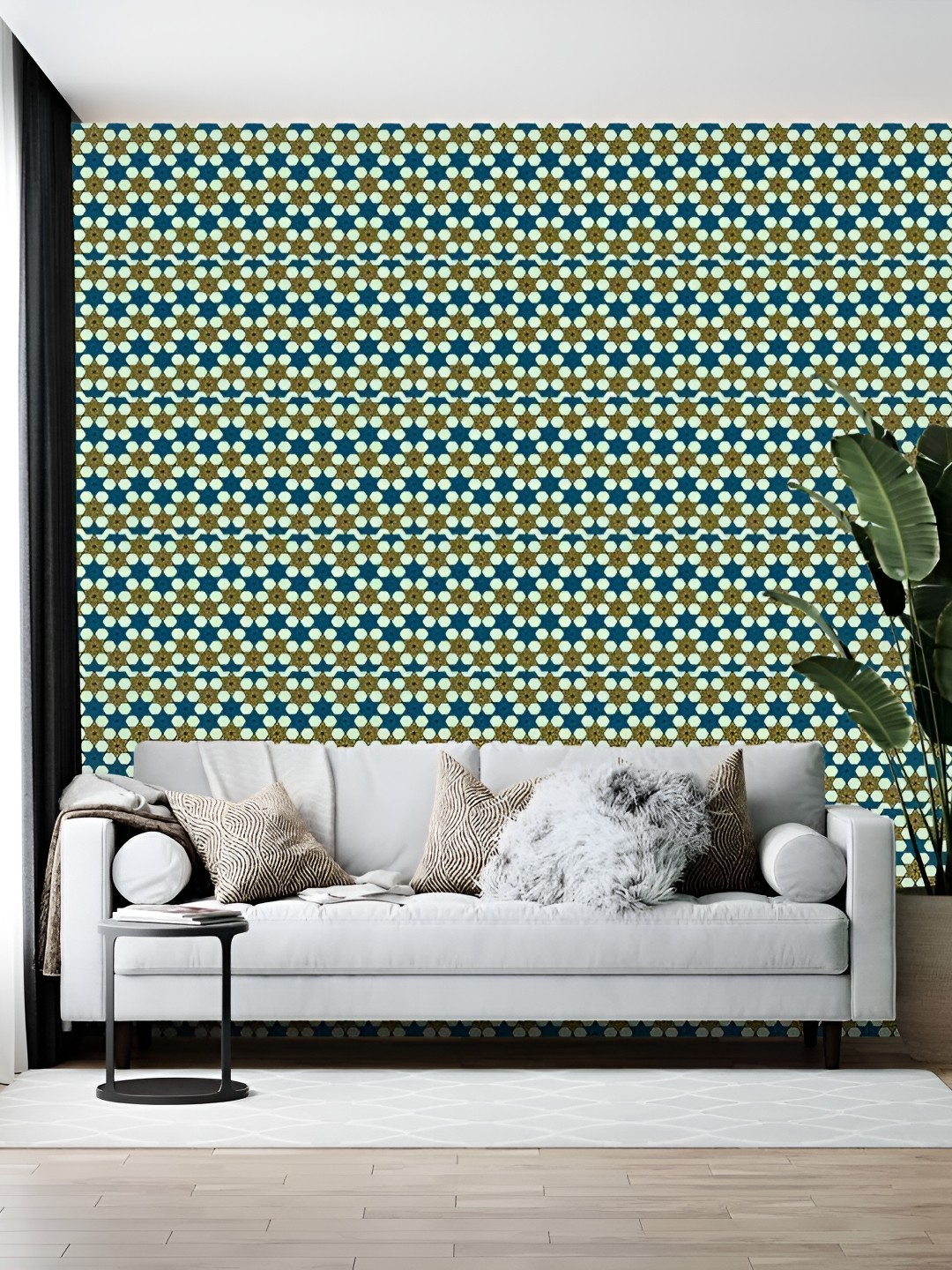 

British Terminal Blue & Green Abstract Printed Self-Adhesive Wallpaper