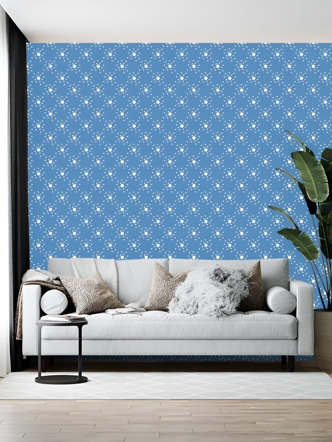 

British Terminal Blue & White Abstract Printed Wallpaper