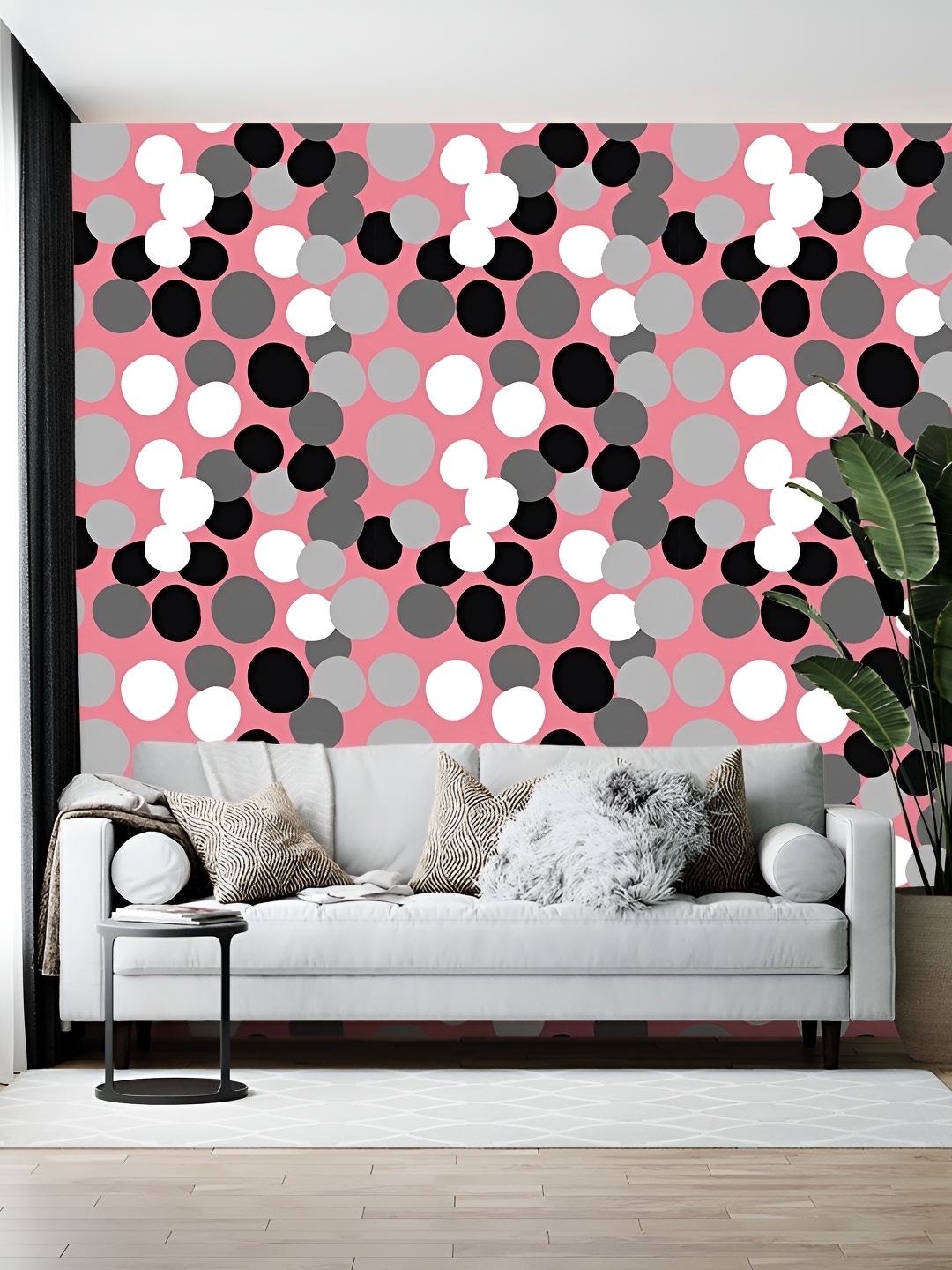 

British Terminal Pink & Black Abstract Printed Self Adhesive Wall Sticker