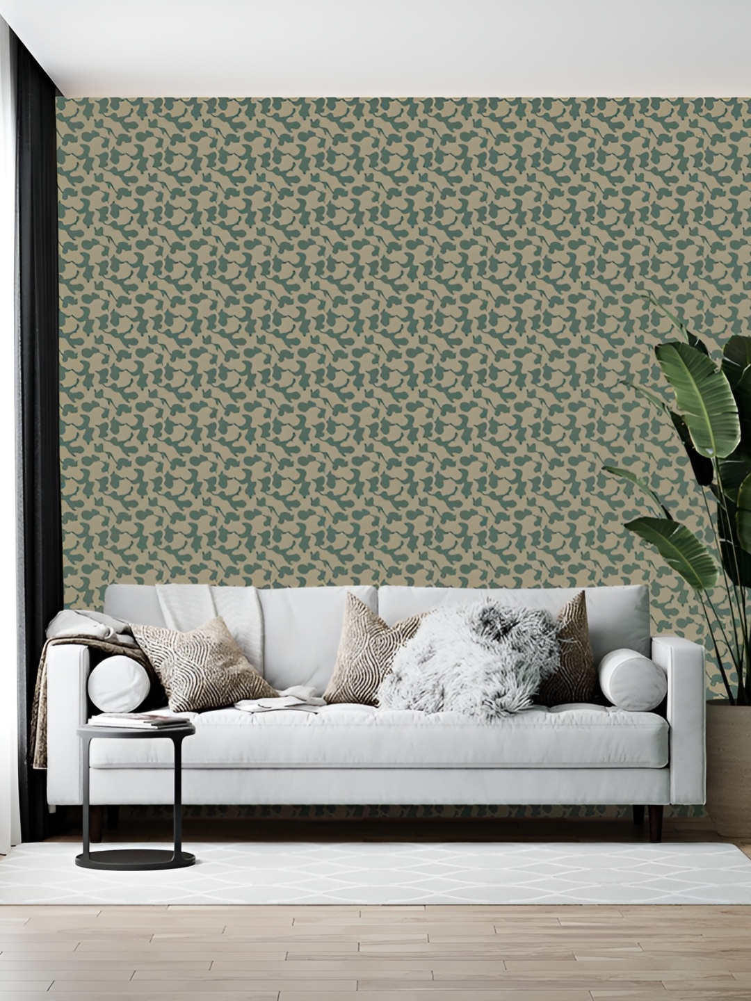 

British Terminal Green Abstract Printed Self Adhesive Wall Sticker