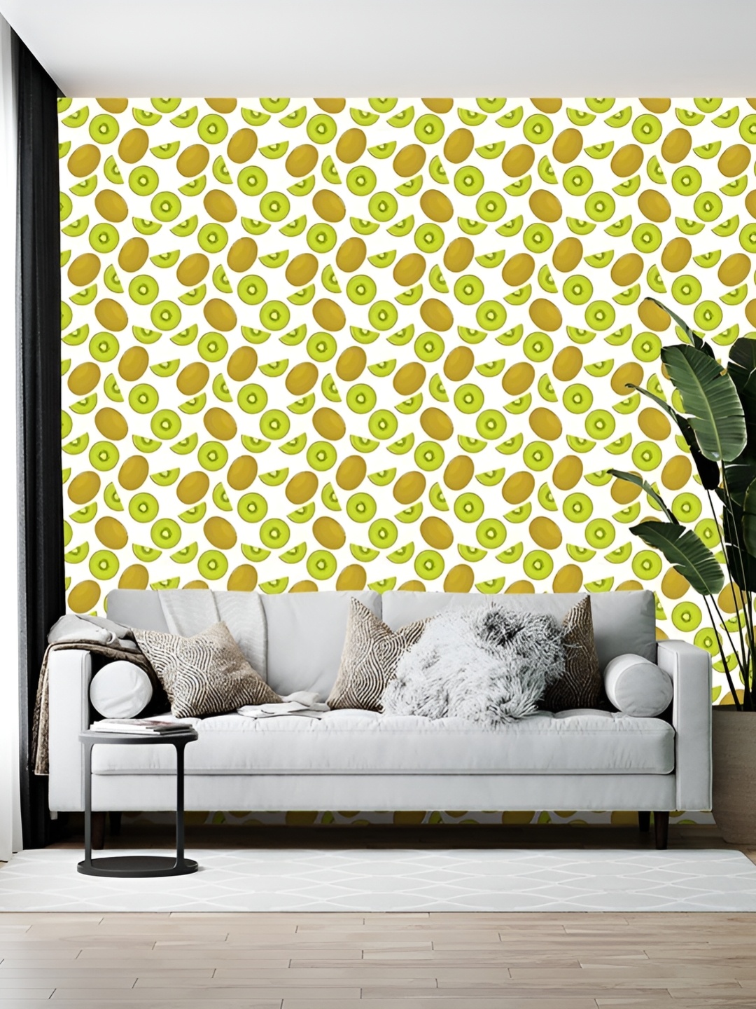 

British Terminal Green Abstract Printed Self-Adhesive Wall Sticker, Multi