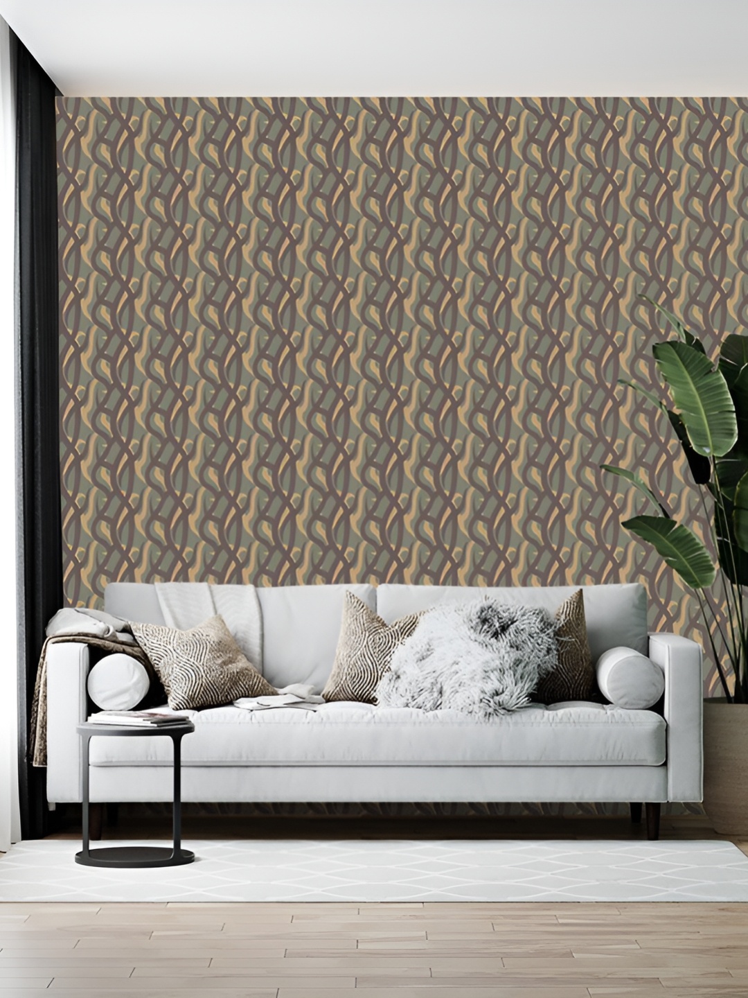 

British Terminal Brown & Grey Abstract Printed Wallpaper