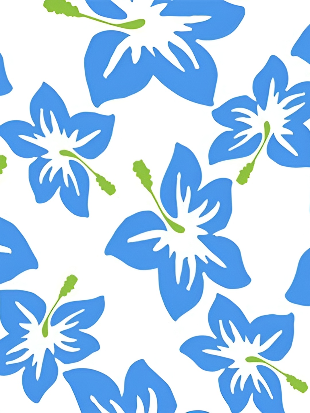 

British Terminal White & Blue Floral Printed Self Adhesive Wallpaper