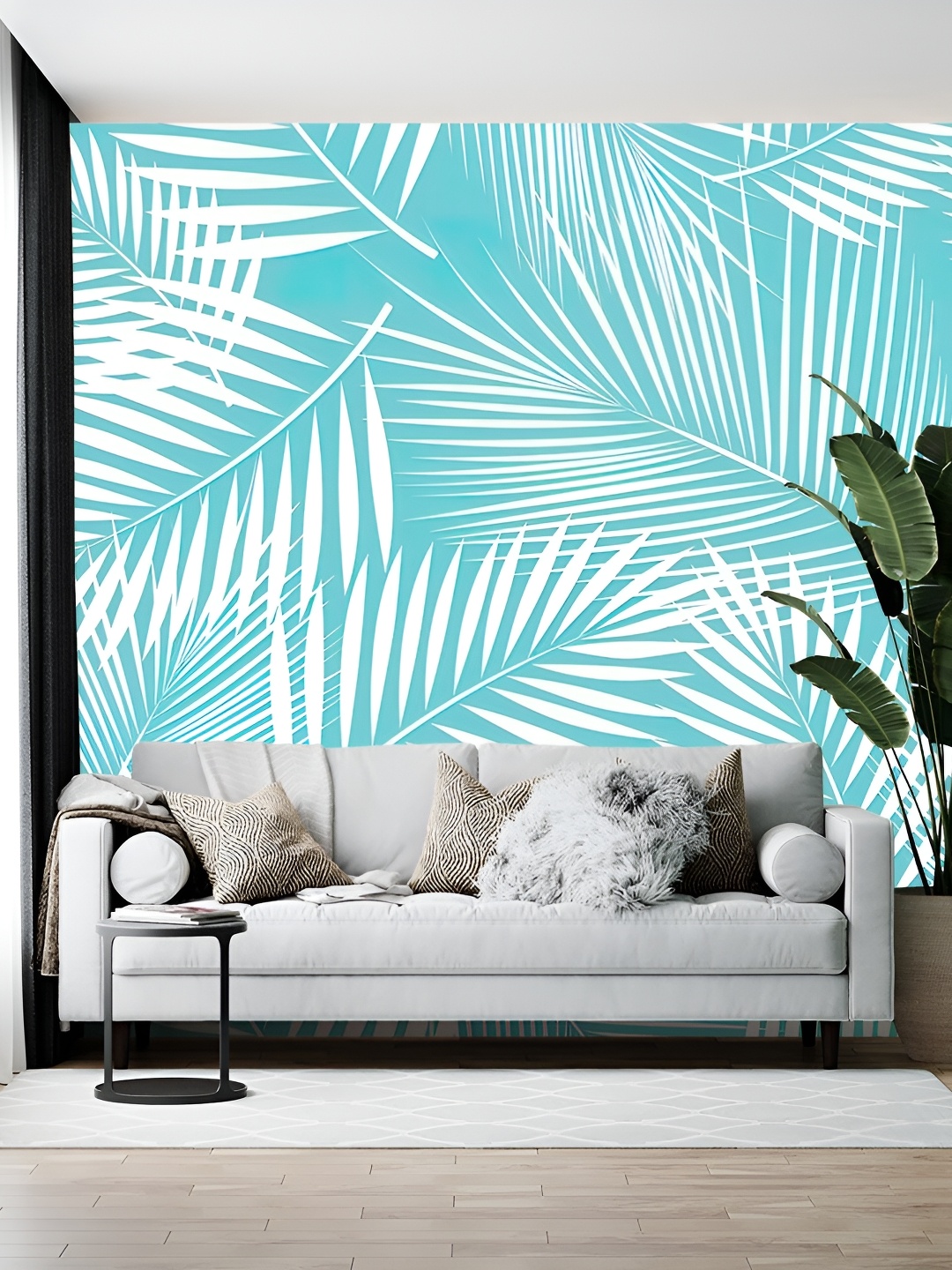 

British Terminal Blue & White Abstract Printed Wallpaper