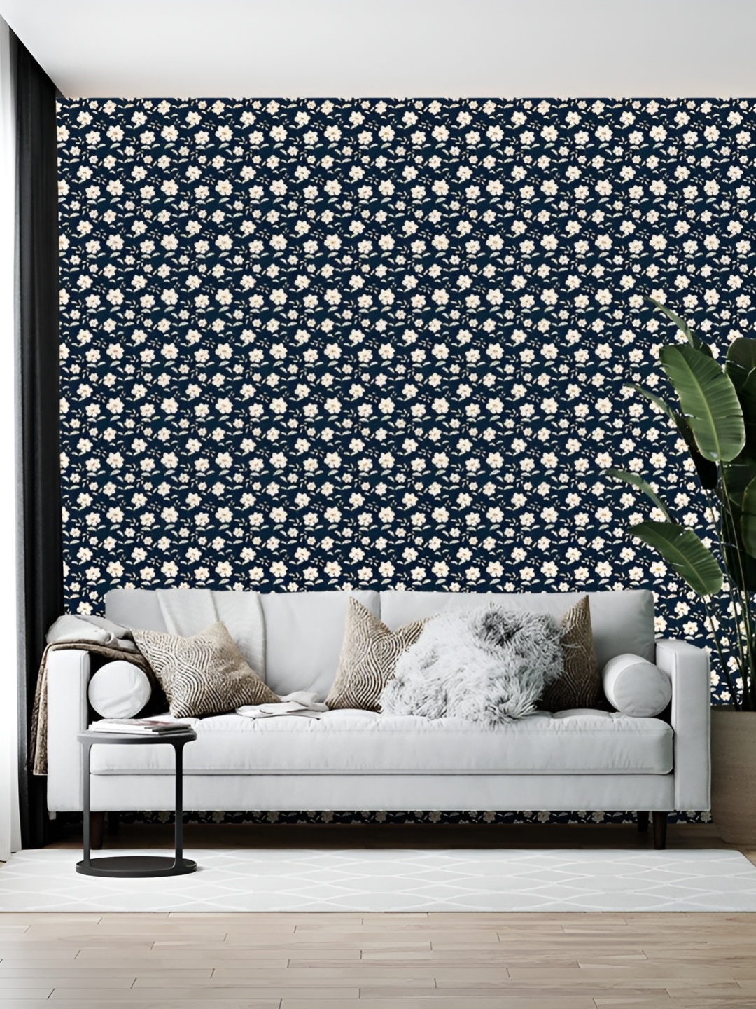 

British Terminal Black & Off-White Abstract Printed Self-Adhesive Wallpaper