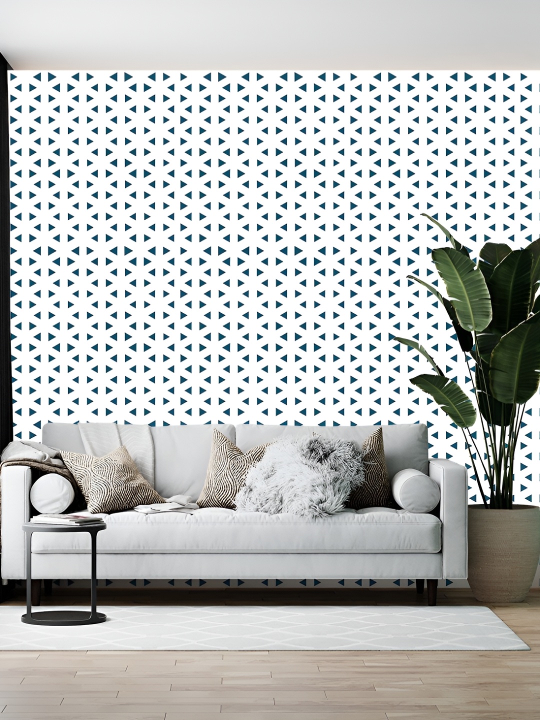 

British Terminal White & Green Geometric Printed Self-Adhesive Wallpaper