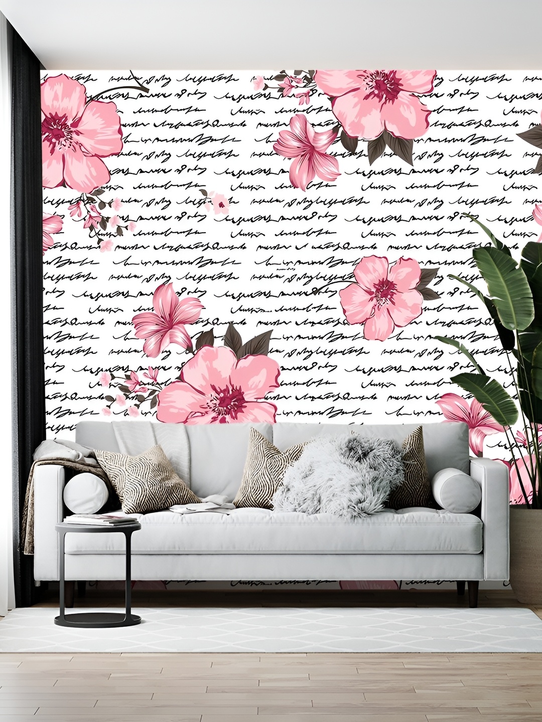 

British Terminal White Floral Printed Self-Adhesive Wallpaper
