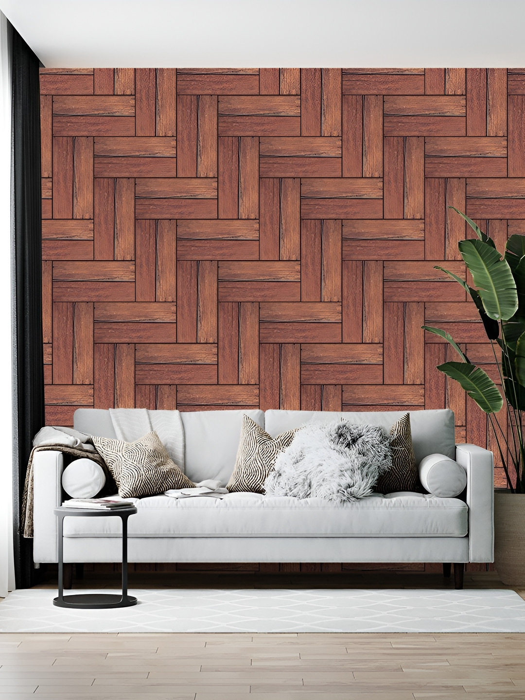 

British Terminal Brown Geometric Printed Self-Adhesive Wallpaper
