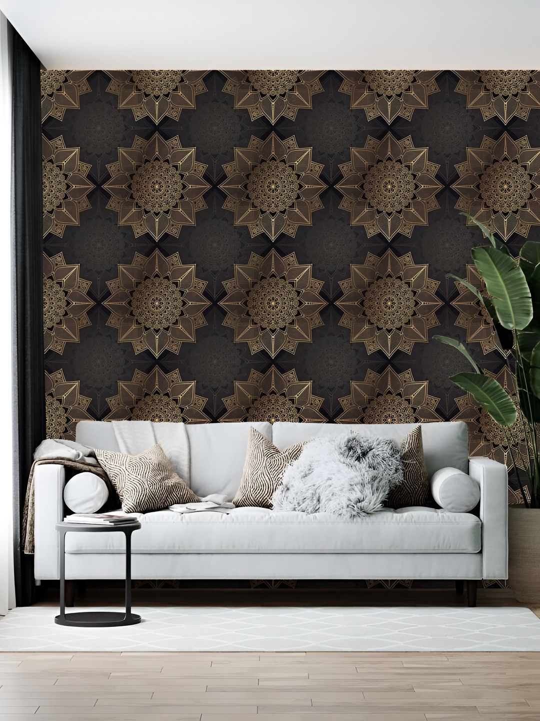 

British Terminal Brown & Beige Printed Self-Adhesive Wallpaper