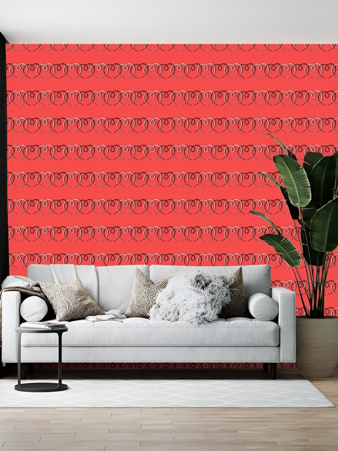 

British Terminal Red & Black Printed Self-Adhesive Wallpaper