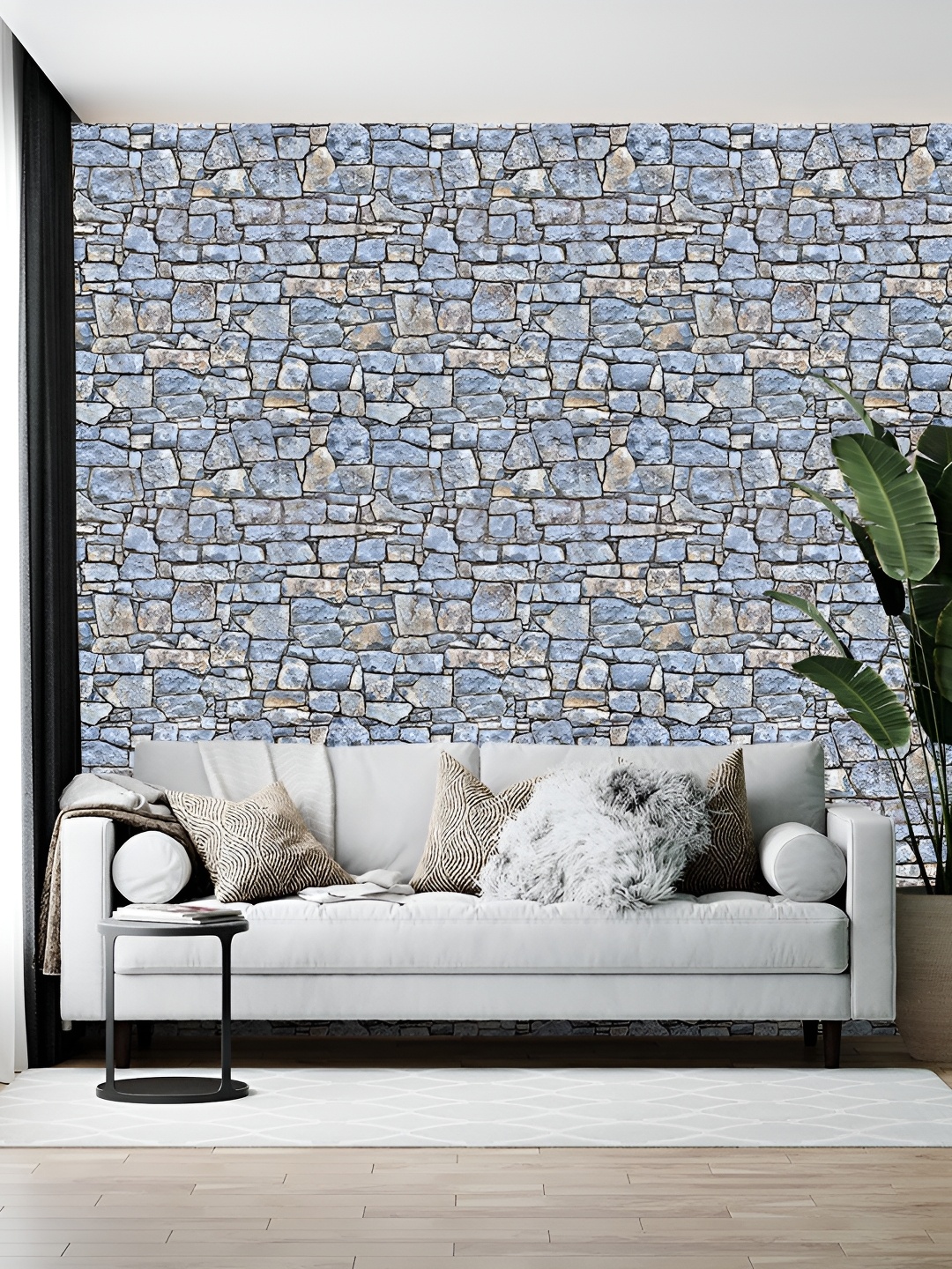 

British Terminal Grey Printed Self-Adhesive Wall Sticker, Blue