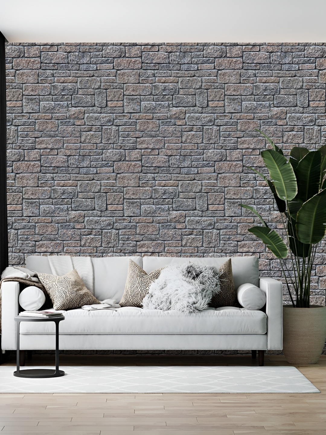 

British Terminal Beige & Grey Abstract Printed Wallpaper