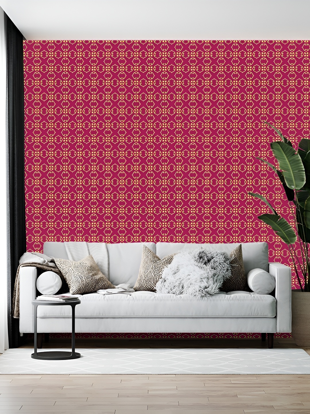 

British Terminal Pink & Yellow Printed Self-Adhesive Wallpaper