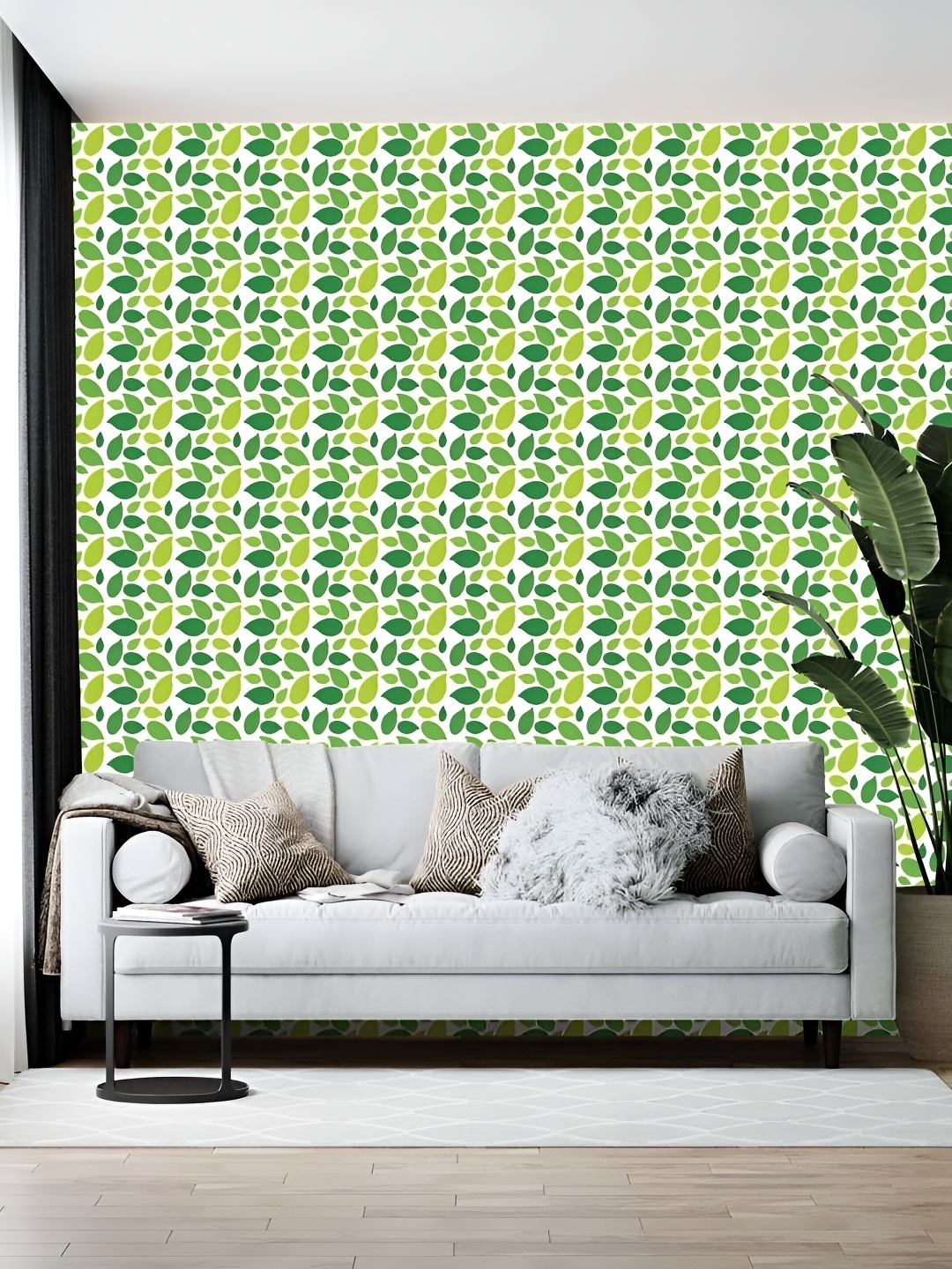 

British Terminal White & Green Abstract Printed Wallpaper