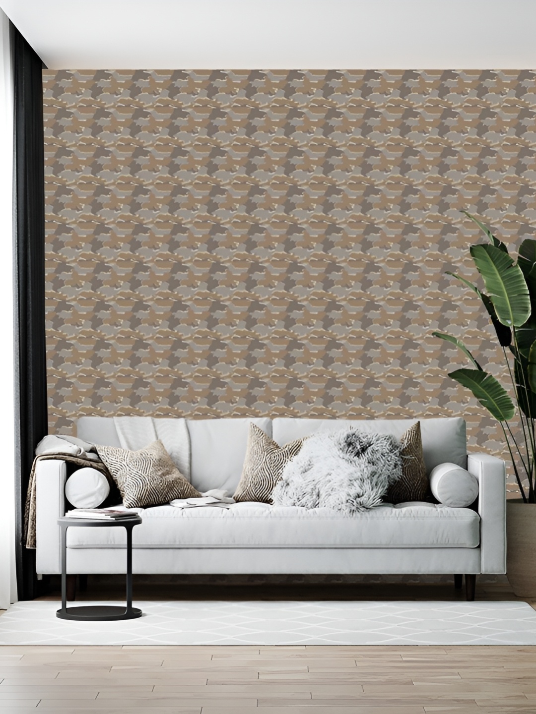 

British Terminal Brown & Grey Abstract Printed Wallpaper Sticker